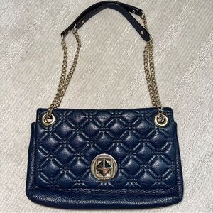 Kate Spade Astor Court Cynthia Quilted Leather Shoulder Bag in French Navy